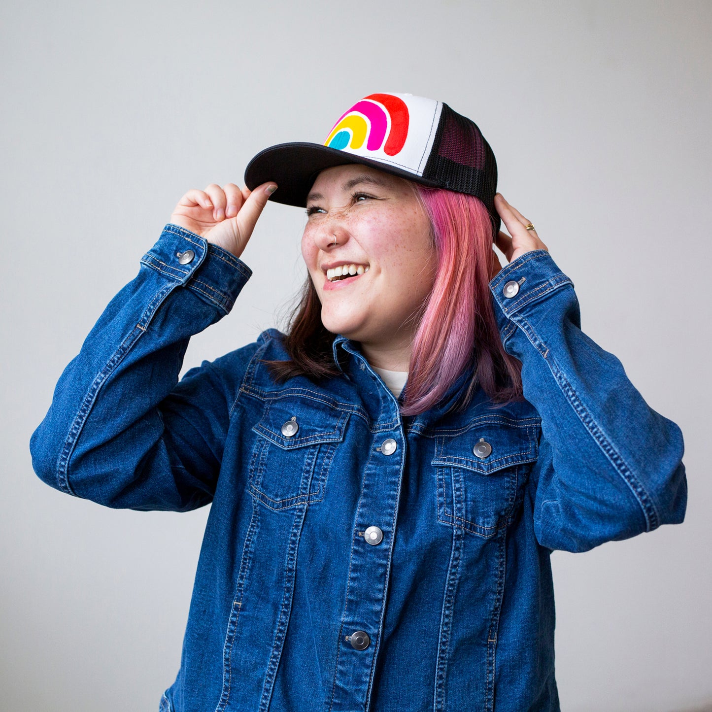 Rainbow Trucker Hat | Unique, Hand Painted