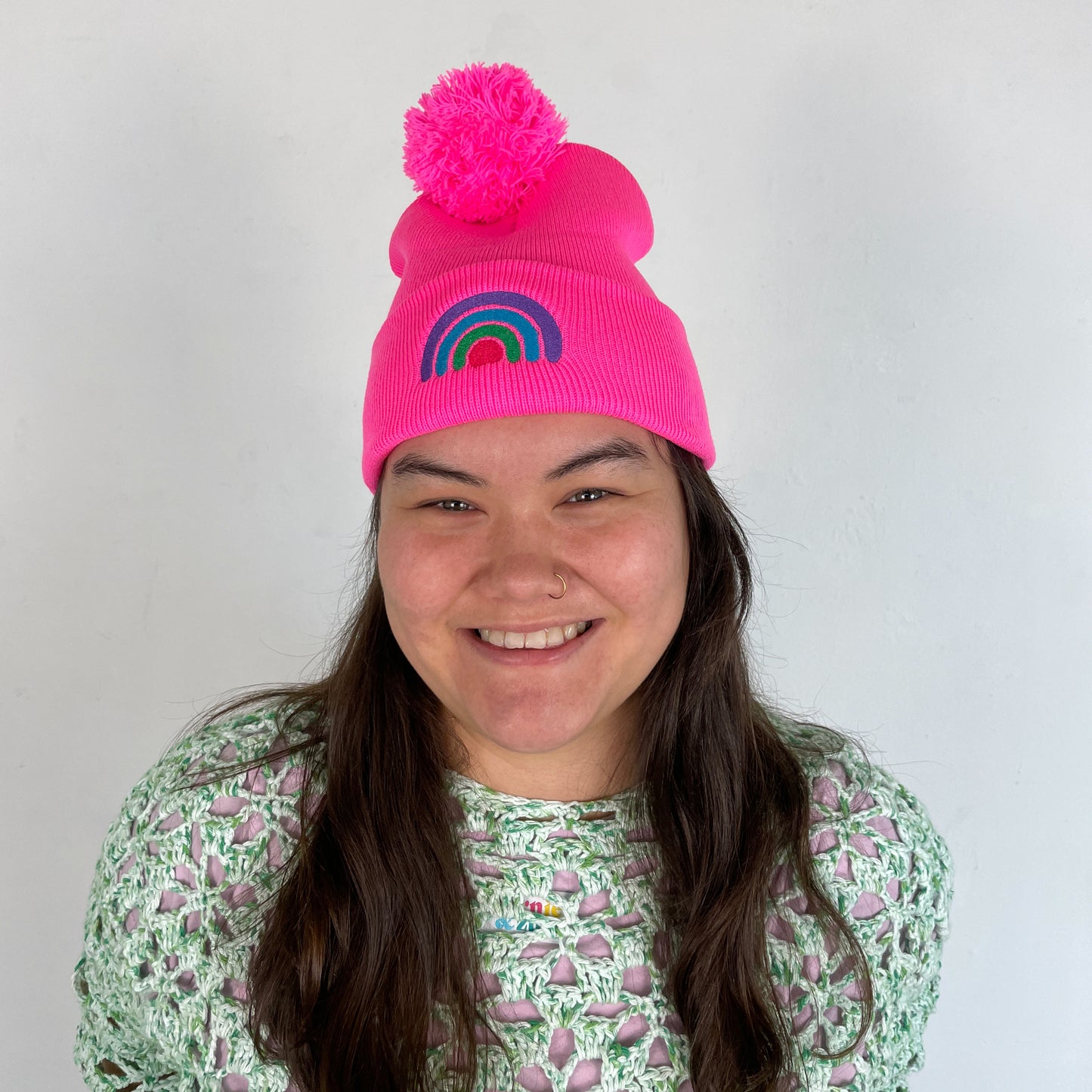 Rainbow Beanie - Hot Pink!