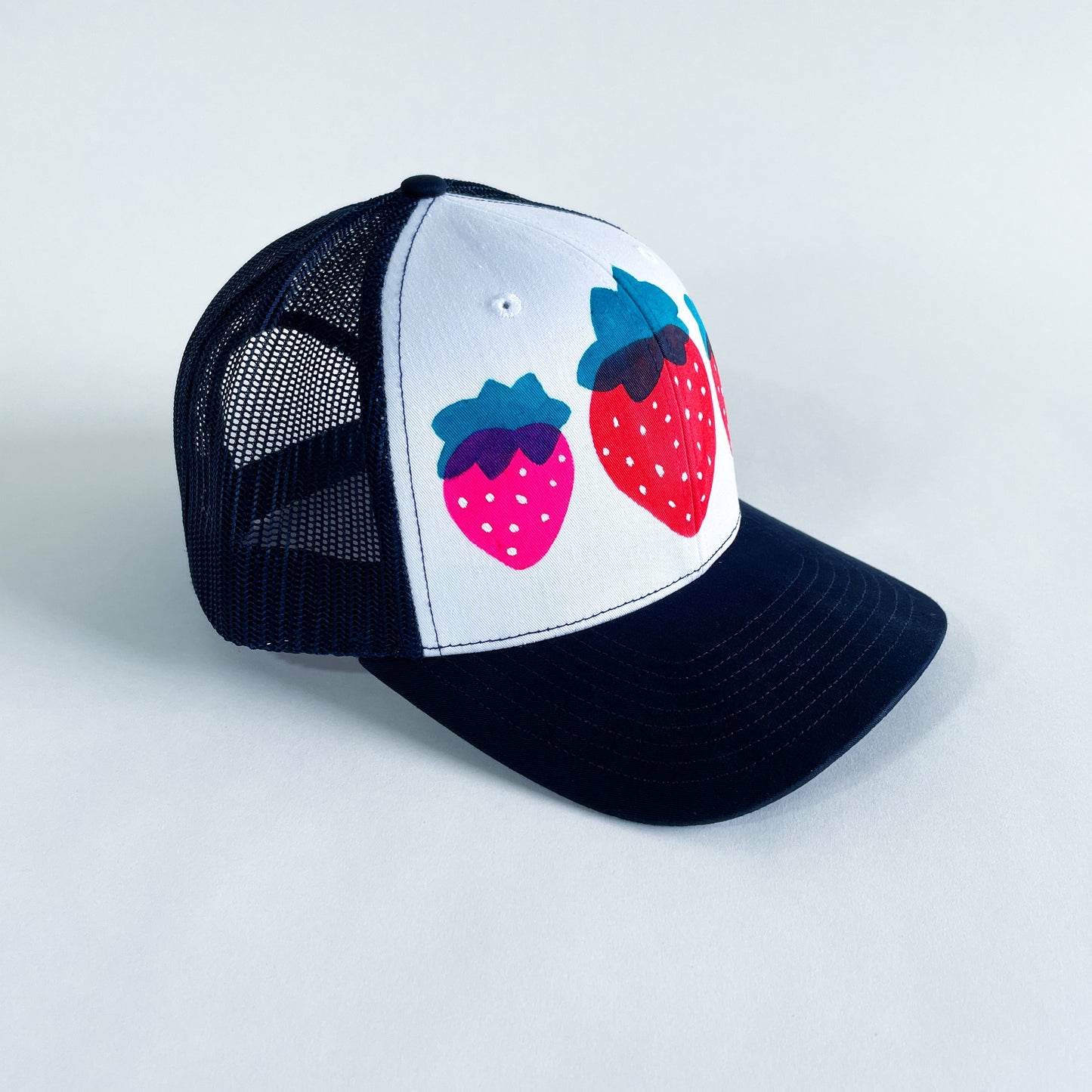 Strawberry Trucker Hat | Unique, Hand Painted