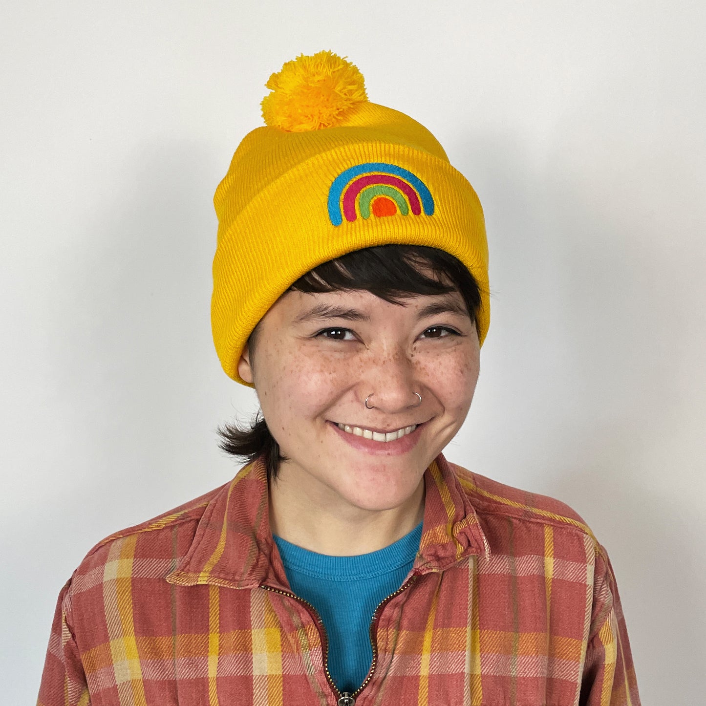 Rainbow Beanie - Yellow