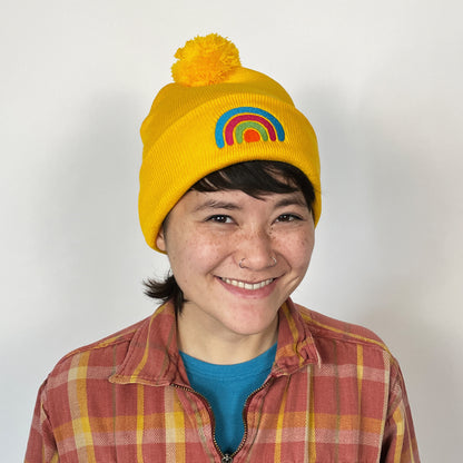 Rainbow Beanie - Yellow