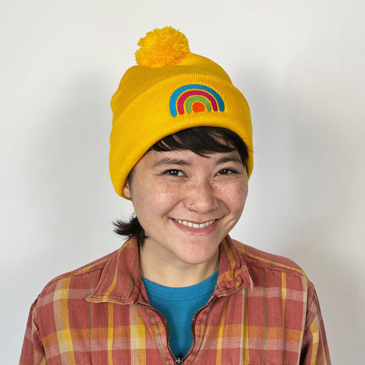 Rainbow Beanie - Yellow!