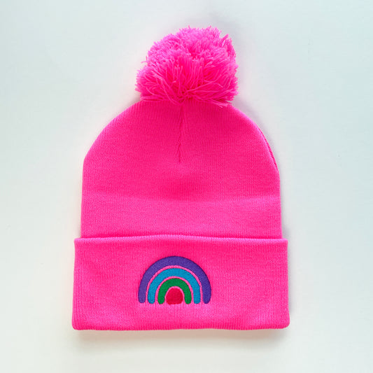 Rainbow Beanie - Hot Pink!