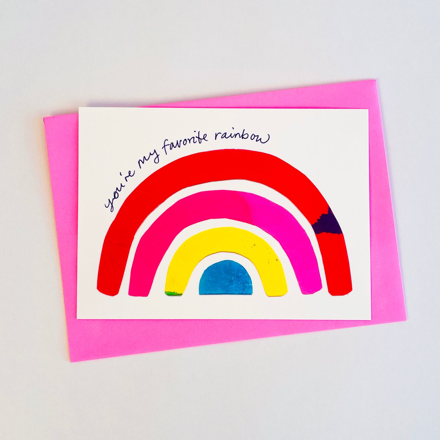 set of two favorite rainbow note cards