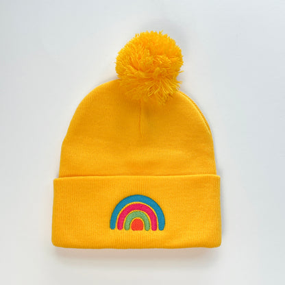 Rainbow Beanie - Yellow