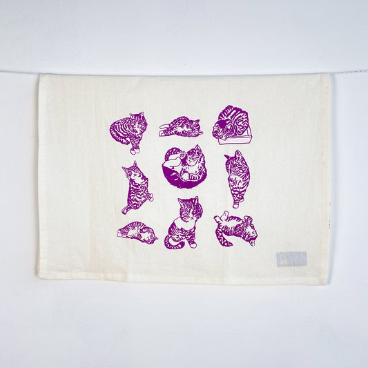 Cat Poses Tea Towel