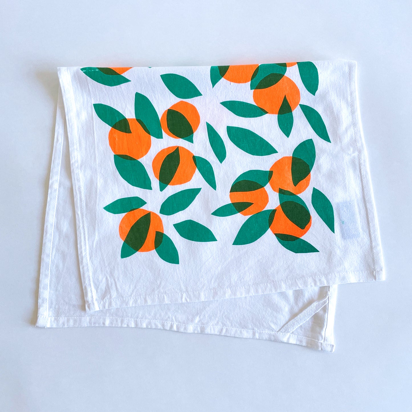 orange tree tea towel