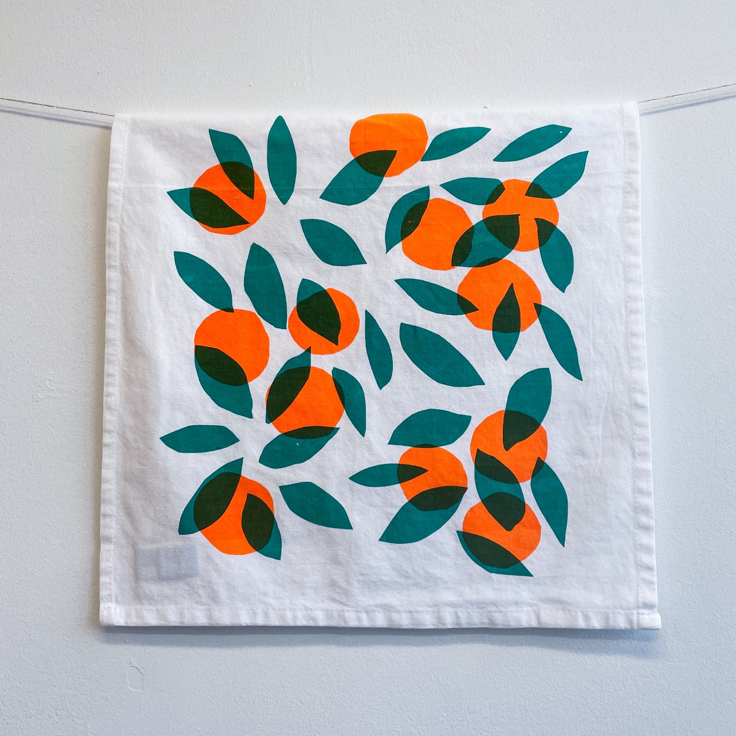 orange tree tea towel